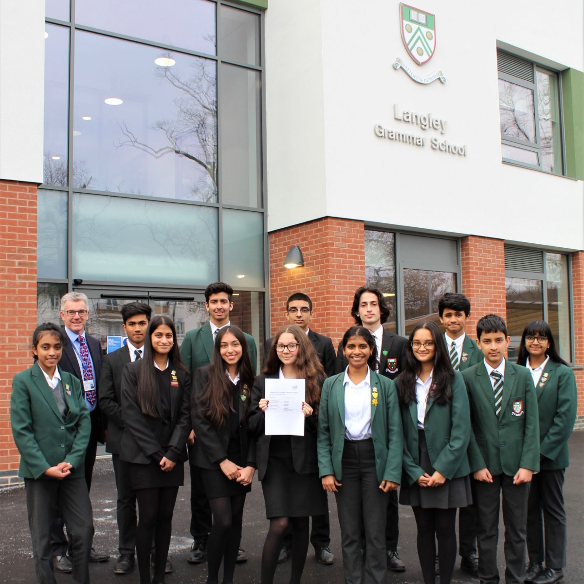 Langley Grammar School LGS celebrates 'Outstanding' Ofsted